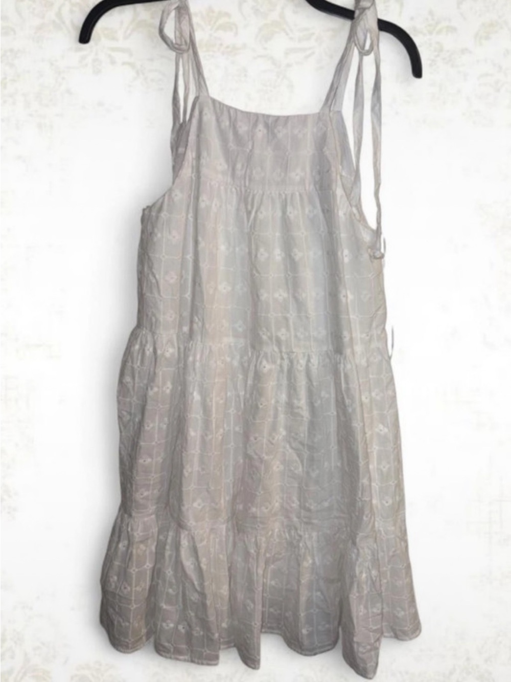Light Gray Tie-Shoulder Sundress - Women's Casual Dress